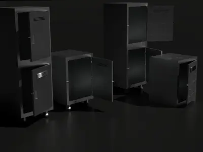 locker lockers - lockers Low-poly 3D model