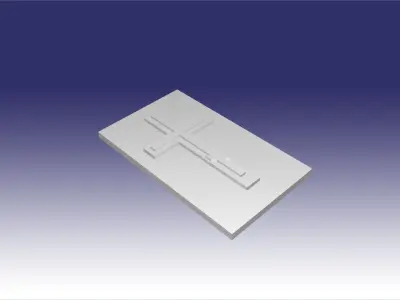 headstone cross on coverplate 3D model