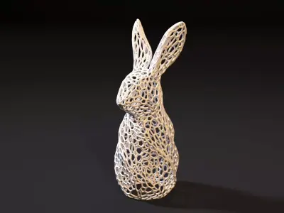 Rabbit figurine Voronoi 3D print model