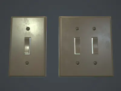 Standard Light Switch PBR Game Ready Low-poly 3D model