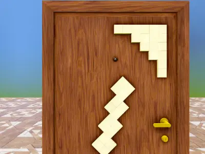 Simple Door Free low-poly 3D model