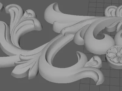 dekor ornate ornament 3D model 6