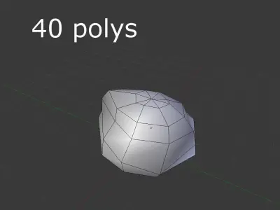 low poly rock Low-poly 3D model