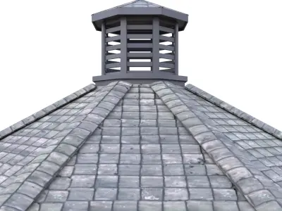 Octagonal Stone Gazebo Pavilion PBR 3D Model Low-poly 3D model