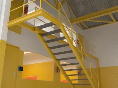 Industrial factory loading bay area 3D model