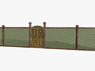 Wooden Fence 3D model