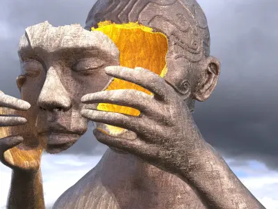 Garden Face sculpture 4  3D model