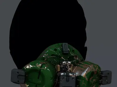 Gas mask helmet 3d model scifi Low-poly  Low-poly 3D model