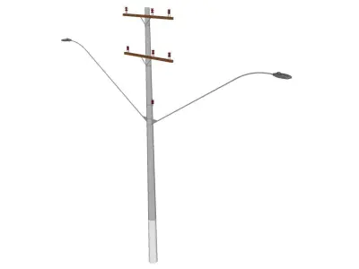 Concrete Lamp Post - Light Pole - Light Post - Street Light 24 3D model