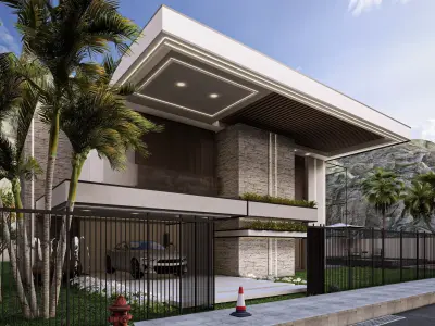 Modern Villa Lumion Ready Scene Fully Designed Interior Exterior Low-poly 3D model