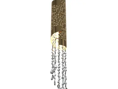 chandelier pendant light with crystals hanging from it 3D model