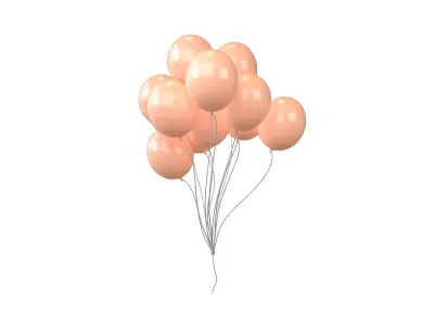 Bunch of Balloons v1 008 Low-poly 3D model