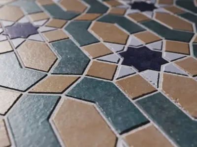 Tile Moroccan Zellige Mosaic Set 02 Texture