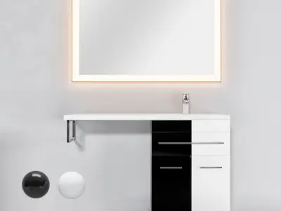 Furniture set Verona 120 LR floor and hanging 3D model