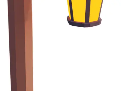 Low Poly Road Lamp 3D model