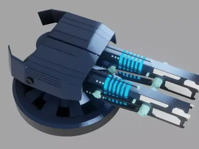 Sci Fi Futuristic Cannon Low-poly 3D model