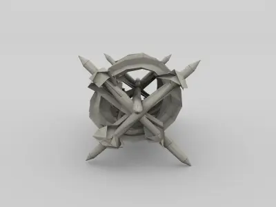 Lowpoly Barb Wire Obstacle Low-poly 3D model