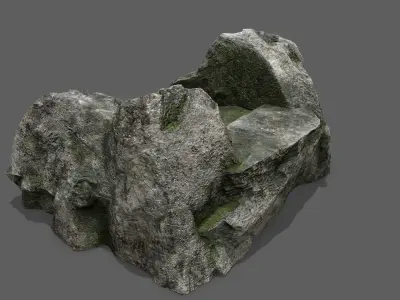 Stairs set of made out of rocks Low-poly 3D model purchase