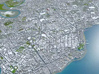 Davao City Philippines 40km Low-poly 3D model