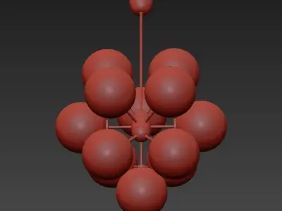 Globo Clear Five Light Chandelier 3D model