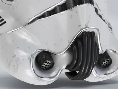 StormTrooper Helmet Damaged Low-poly 3D model