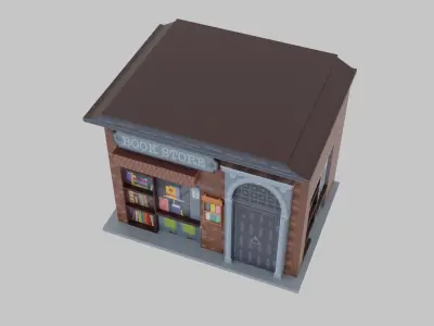 Book Store Low-poly 3D model