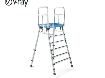 Versatile Scaffold Ladder 3D Model Pack with Ergonomic Design Low-poly 3D model