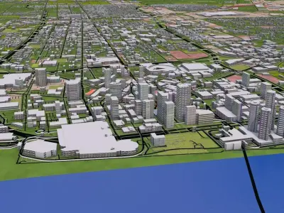 Denver City USA Low-poly 3D model