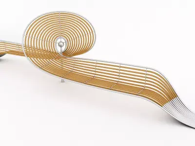 bench made of metal and wood 3D model purchase
