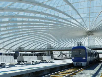 Modern Train Interior 2 3D model