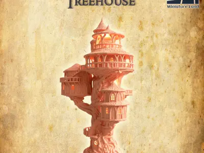 Grand Treehouse Tabletop Terrain 28 MM 3D print model