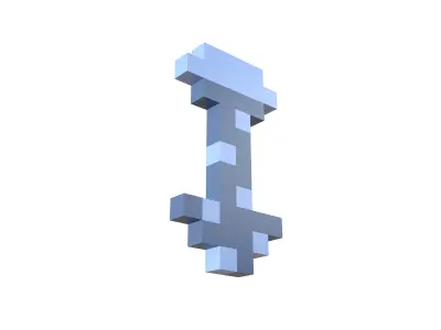 Voxel Tie v1 001 Low-poly 3D model