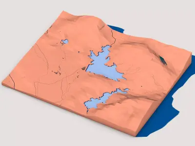 Low Poly Nature Landscape Diorama 3D model