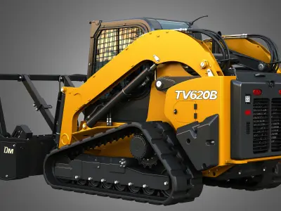 TV620B Compact Track Loader - Drum Mulcher 3D model