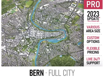 Bern - city Low-poly 3D model
