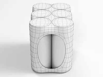 6x 250ml Sleek shrinkwrapped beverage cans 3D model