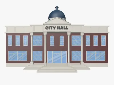 Cartoon City Hall 3D model