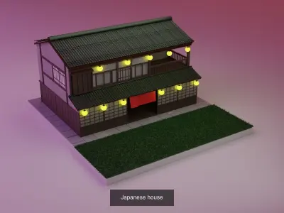 Japanese  Structures Buildings  3D Model Pack