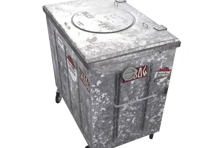 Metal Trash Container 3D model
