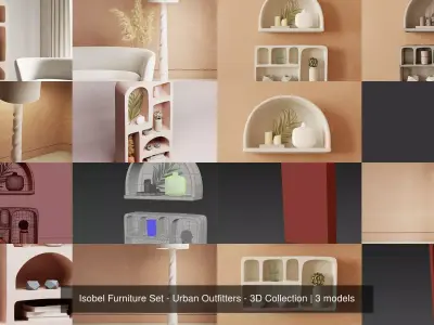 Isobel Furniture Set - Urban Outfitters - 3D Collection 3D Model Pack