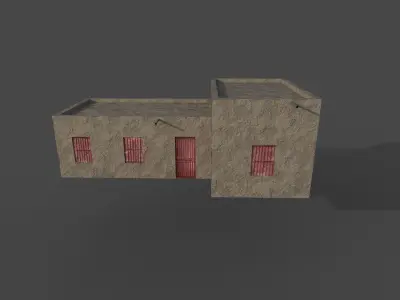 Village Mud House Low-poly 3D model