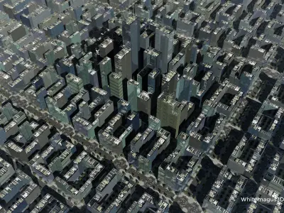 High Rise City VII Low-poly 3D model