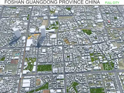 Foshan Guangdong Province China 55km AI Low-poly 3D model