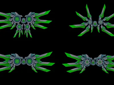 Mecha Wings - Icarus Project Low-poly 3D model