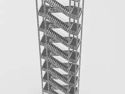 stairs metal staircase 3D model