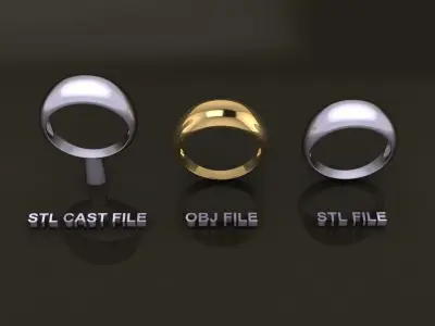 Dome Cocktail Ring Band Mix Size 3D print model