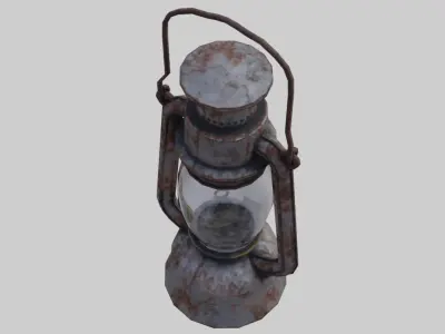 Oil Lamp 1D Low-poly 3D model
