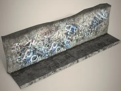 Street Graphity Wall with Sidewalk  Low-poly 3D model