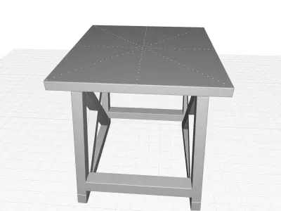 Donata Steel Cross Legs End Table 3D model