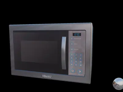 Microwave silver oven 3D model